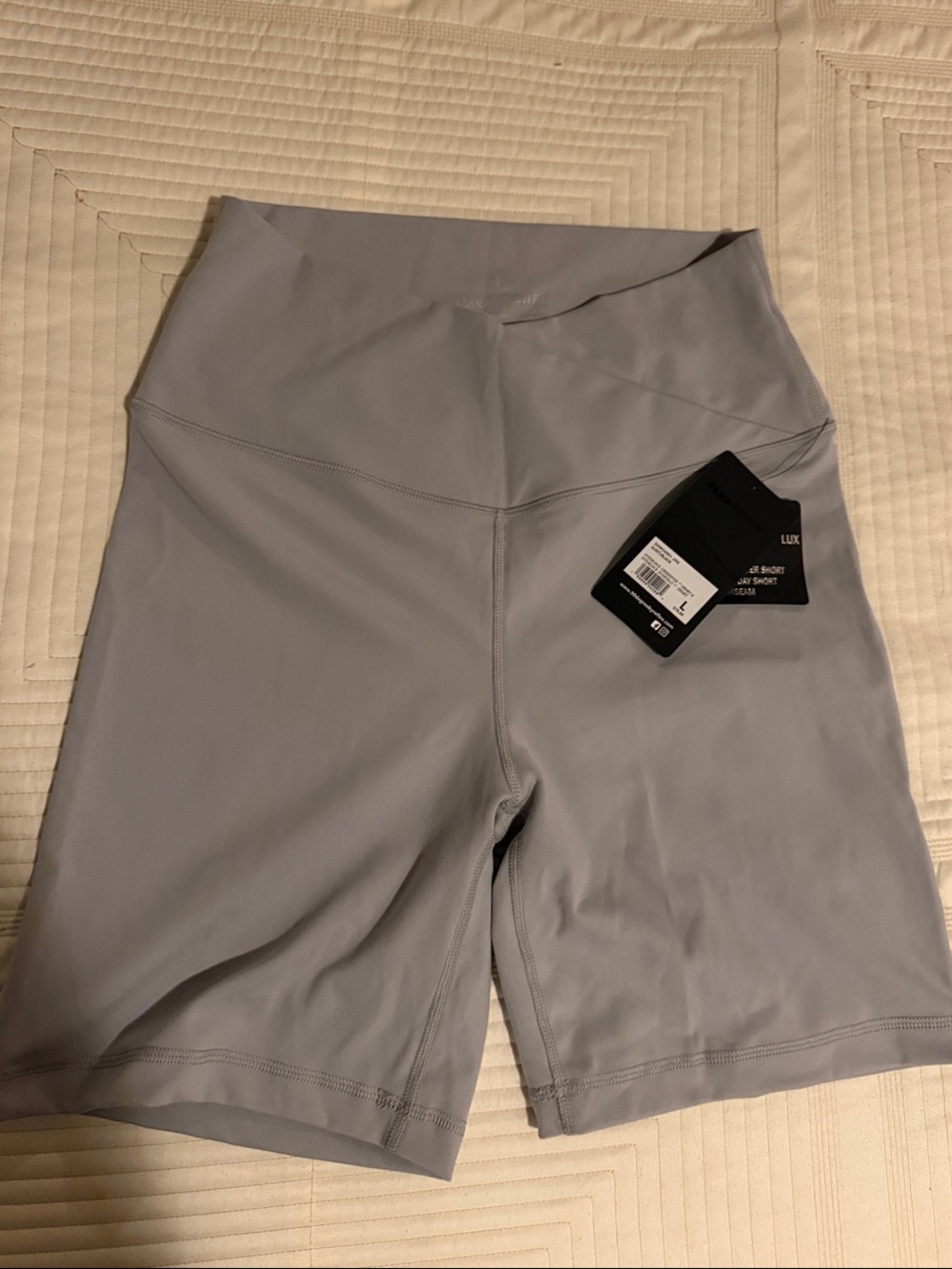 90 Degree By Reflex Light Gray High-Rise Bike Shorts